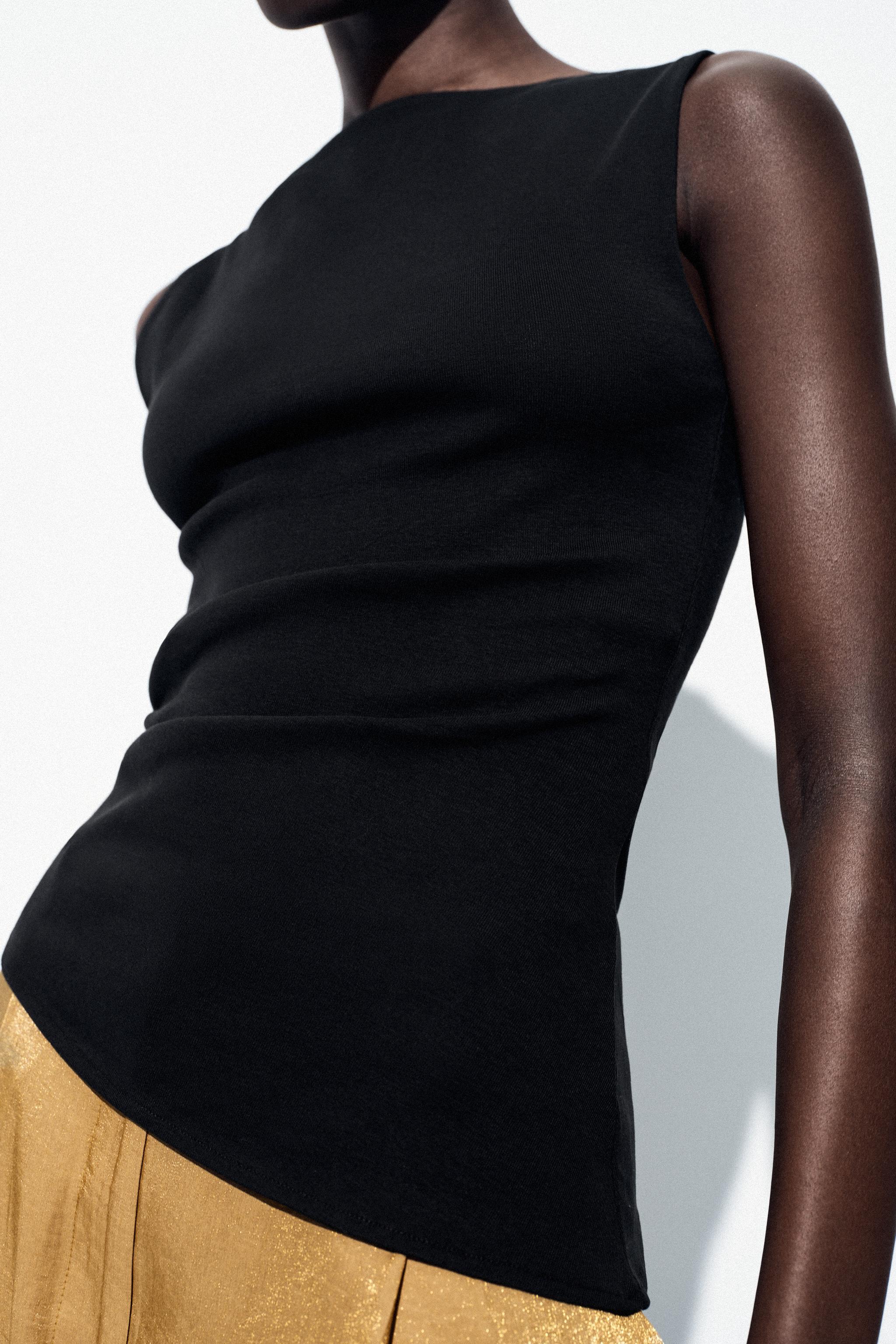 ASYMMETRICAL RUCHED T-SHIRT